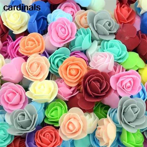 50 unids/lote Artificial Mini PE espuma rosa de la flor hecha a mano DIY boda casa bricolaje decoración flor falsa para álbum de recortes beso bola ► Foto 1/6