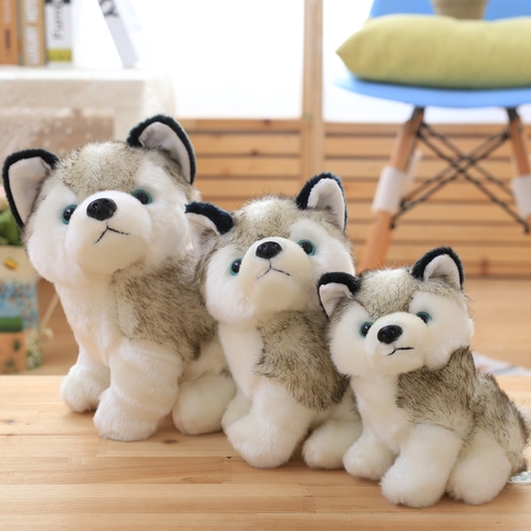 Juguetes de peluche de cachorro Kawaii para niños, juguete de simulación de perro esquimal de felpa de 18cm y 23cm ► Foto 1/5