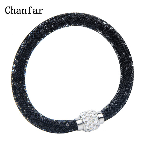 Chanfar Net-pulsera de malla con cierre magnético, joyería de Color, bola de cristal ► Foto 1/6
