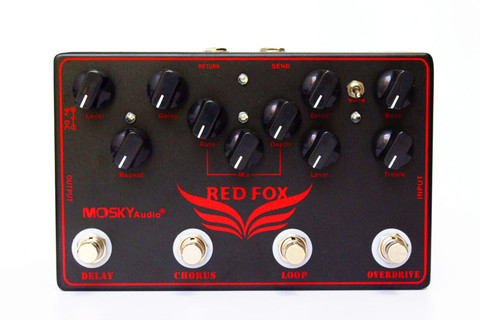 FOX-Overdrive, bucle, coro, retardo, Pedal de 4 efectos en 1 unidad de guitarra ► Foto 1/5