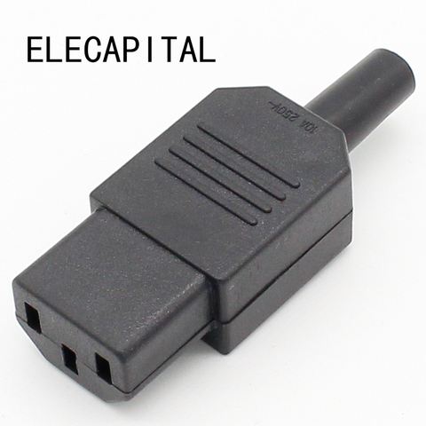 Enchufe reutilizable hembra IEC 320 C13, conector de alimentación de 3 pines, 10A /250V, nuevo precio al por mayor, negro ► Foto 1/6