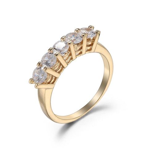 MxGxFam pequeño CZ anillos para las mujeres joyería encantadora 18 K amarillo de oro de color AAA + Zircon cúbico ► Foto 1/5