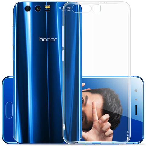 Para Huawei Honor 9/Honor 9 Premium de cristal transparente suave TPU de silicona caja del teléfono móvil la cáscara de la piel bolsa ► Foto 1/6