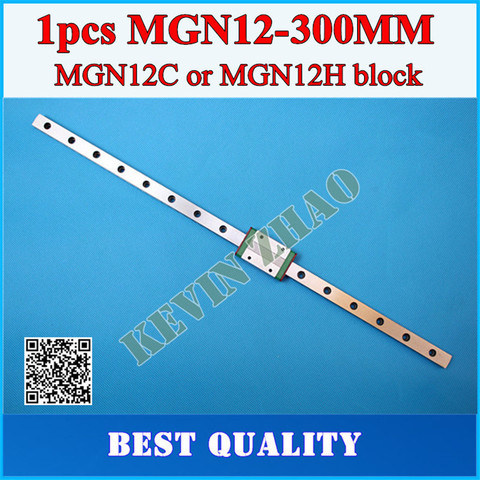 Guía lineal MGN12 L = carril lineal de 300mm + MGN12C o MGN12H, carro lineal largo para eje CNC X Y Z, 12mm ► Foto 1/1