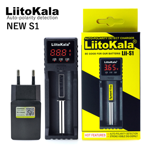 Liitokala-cargador de batería de Lii-S1, detección de polaridad automática para baterías 18650, 26650, 21700, 18350, AA, AAA, li-ion, Ni-MH, novedad ► Foto 1/6