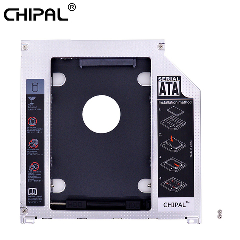 CHIPAL-carcasa de aluminio para disco duro SATA 3,0, 2 ° HDD, 9,5mm, SSD, Air para Macbook Pro, SuperDrive Optibay, 13 