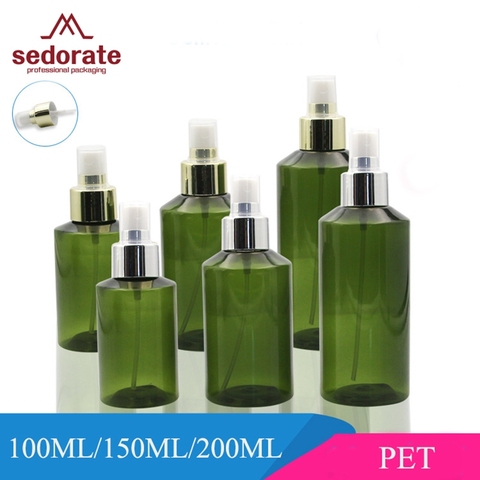 Sedorate-botella de niebla de plástico PET 20 unids/lote, 100ML, 150ML, 200ML, botellas de Spray verde para maquillaje cosmético, botella automática JX056 ► Foto 1/5