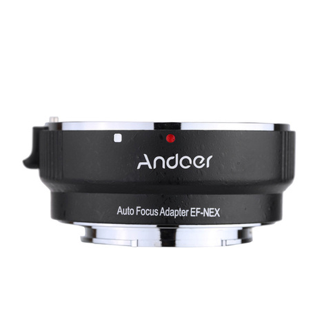 Andoer EF-NEXII de enfoque automático AF anillo adaptador de lente Anti-Shake para Canon EF EF-S lente para usar para Sony la ejecución nacional E montaje de cámara completa ► Foto 1/6