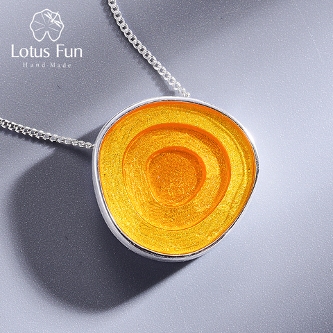 Lotus Fun Real 925 plata esterlina estilo de minimalismo joyería fina geométrica cerca diseño epoxi colgante sin collar ► Foto 1/6