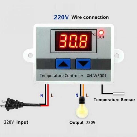 XH-W3001 10A controlador de temperatura digital 12 V, 24 V, 220 V calidad regulador térmico termopar termostato con pantalla LCD ► Foto 1/6