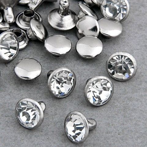 100 Sets 4mm CZ cristales de diamantes de imitación remaches de plata Nailhead puntos pendientes DIY envío gratis ► Foto 1/4