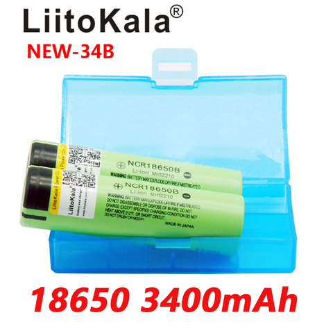 LiitoKala-linterna de batería de litio recargable, 2 uds., NCR18650B 34B 3,7 V 18650 3400mAh ► Foto 1/6