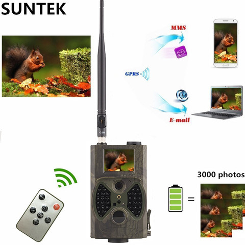 HuntingTrail-Cámara móvil con visión nocturna, dispositivo de vigilancia inalámbrica, para seguimiento, 2G, MMS, SMTP, para vida silvestre, HC300M ► Foto 1/6