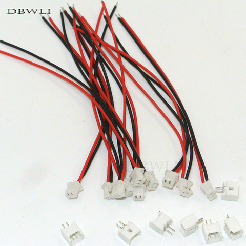 Mini Conector Micro hembra JST 1,25, 1,25mm, 2 pines, 2P, con Cables de 80mm, 10 Uds. ► Foto 1/2