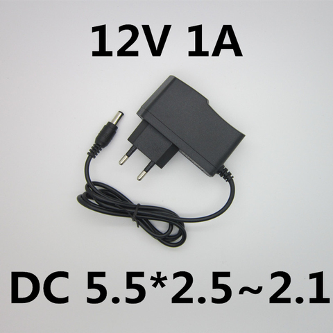 Fuente de alimentación conmutada AC 110V-240V 12v 1a 1000ma fuente de alimentación de barra de luz LED 3528, 12v1a, adaptador de corriente AC / DC 5,5*2,5 ~ 2,1 MM ► Foto 1/1
