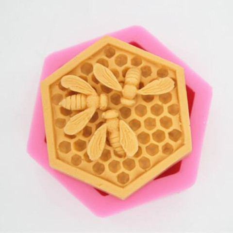 3D abeja panal silicona para jabón molde vela resina artesanía molde Fondant de Mousse para hornear la torta Decoración Accesorios de cocina ► Foto 1/6
