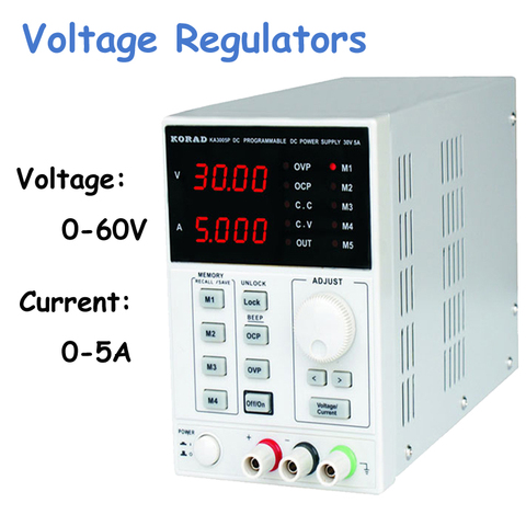 Estabilizador de voltaje Digital ajustable de precisión Variable 60V 5A DC fuente de alimentación lineal laboratorio regulado grado Digital KA6005D ► Foto 1/2
