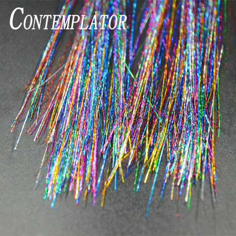 CONTEMPLATOR 3 bolsas Nuevo Arco Iris Flashabou Tinsel mosca pesca materiales brillante flash sparkle adornos para mojada vuela serpentinas ► Foto 1/6