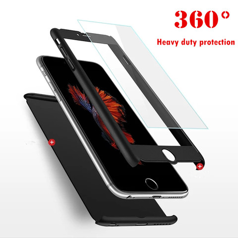 Funda completa 360 para iPhone, protector de cristal para iPhone 12 Pro 11 Pro Max mini X 8 6 6s 7 Plus 5 5s SE ► Foto 1/6
