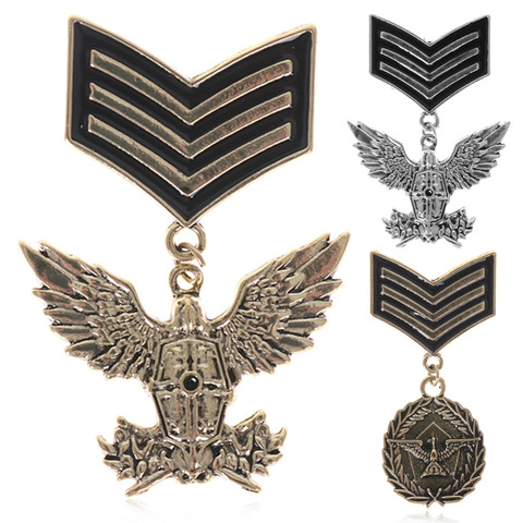 Vintage eagle Star forma ejército Broche Pin Punk gótico Medalla Militar broches para hombres y mujeres traje insignias accesorios Bijoux ► Foto 1/6
