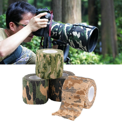 Herramienta de tiro para caza al aire libre, Camuflaje del ejército, cinta de camuflaje, impermeable, envoltura duradera, 5cm x 4,5 m, novedad ► Foto 1/6