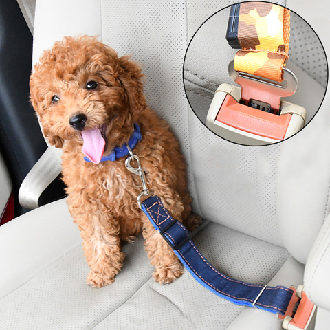 Cinturones de seguridad ajustables para coche de cachorro, cinturón de seguridad de nailon para perro, productos de tracción automática ► Foto 1/6