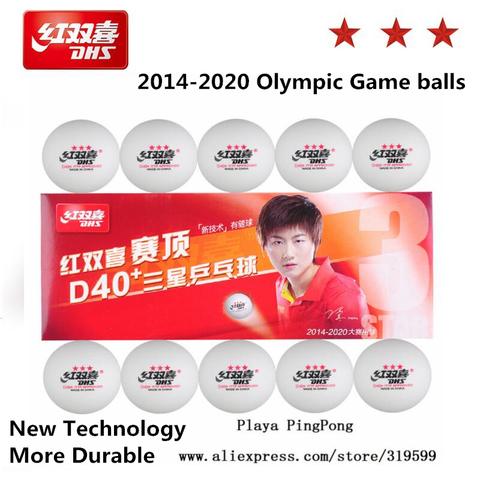 20 bolas más nuevas DHS 3-Star Dingning D40 + pelotas de tenis de mesa nuevo Material plástico Poly Pelotas de ping pong ► Foto 1/3