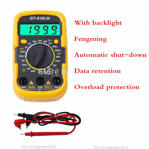 DT-830LN-Mini multímetro Digital medidor de voltaje de corriente AC DC, voltímetro, amperímetro, retroiluminación LCD ► Foto 1/1