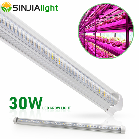 30 W 60 cm T8 tubo lleno espectro LED crecer luz Bar 300 LEDs crecimiento tira de la lámpara de cultivo hidropónico acuario flores verduras crecer ► Foto 1/6