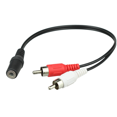 Estéreo de 3,5mm hembra a Y Dual adaptador macho RCA cable ► Foto 1/1