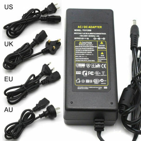 Adaptador de fuente de alimentación AC110, 220V, tira LED de transformador, 2A, 3A, 5A, 8A, CC, 5V, 12V, 24V, 5V, 12V, 24V, enchufe para EE. UU./UE/ru/AU ► Foto 1/5