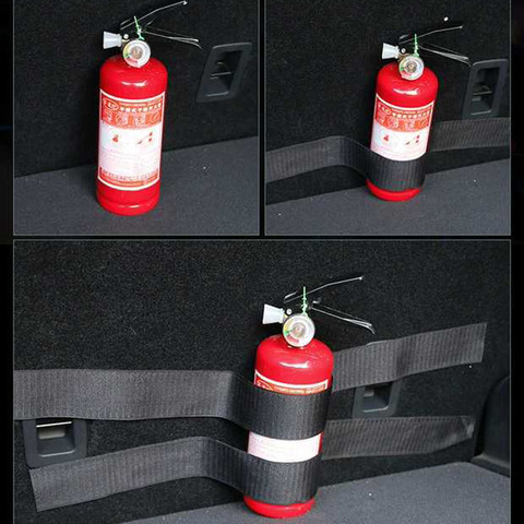 Organizador de maletero de coche extintor correas de montaje cinturón negro fijo de estilismo para coche de 60x5cm ► Foto 1/6
