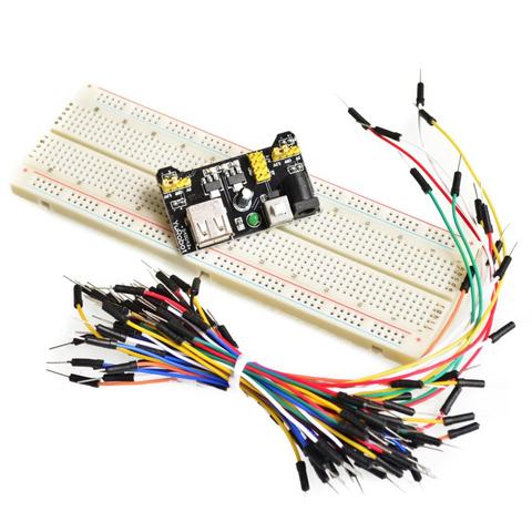 Placa de pruebas de potencia MB102 módulo + MB-102 kit de prototipo sin soldadura de 830 puntos + 65 cables de puente flexibles ► Foto 1/4