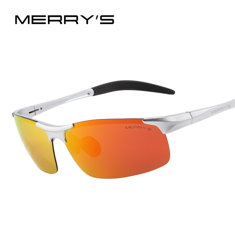 MERRY'S hombres polarizadas gafas de sol de aluminio magnesio aviación gafas de sol para la pesca de conducción rectángulo Rimless Shades S'8277 ► Foto 1/6