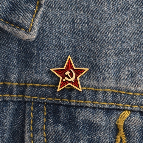 Estrella Roja martillo hoz insignias de comunista de la libertad de la moda de los regalos de Rusia de la Unión Soviética broches para las mujeres hombres #281751 ► Foto 1/6