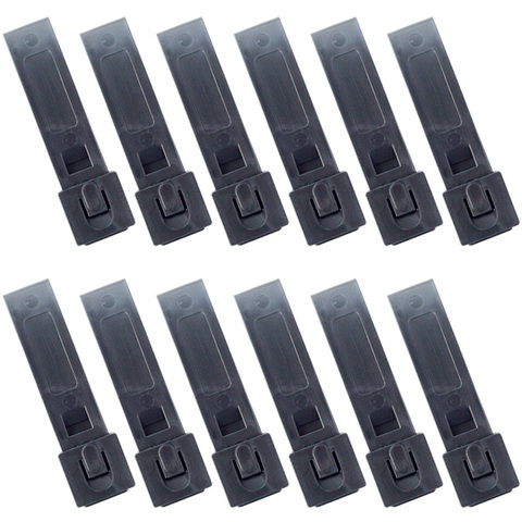 QingGear-Clips cortos de 3 pulgadas MOLLE Kydex OTW, color negro, duradero, sistema Molle táctico, Clip de correa, 12 Uds. ► Foto 1/6