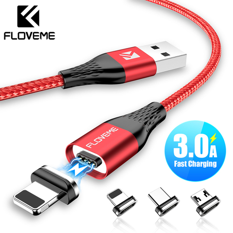 FLOVEME-Cable cargador magnético 3A para iPhone, Cable Micro USB tipo C, carga rápida, Microusb, para Samsung ► Foto 1/6