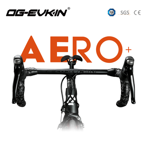 OG-EVKIN-Manillar de bicicleta de carretera de carbono, pieza de barra curvada integrada UD mate de 28,6mm, 400, 420 y 440mm ► Foto 1/6