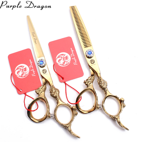 JP-tijeras de peluquería de color dorado de 5,5 pulgadas, tijeras profesionales de corte y adelgazamiento, Z9004 ► Foto 1/6