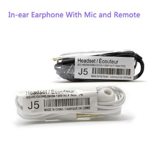 100 unids/lote auriculares J5 de buena calidad con manos libres y micrófono para teléfonos Samsung HTC Xiaomi ► Foto 1/3