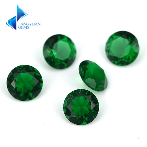 Gemas sintéticas para joyería, tamaño 1 ~ 15mm, Color verde claro, forma redonda, máquina de cortar vidrio Suelto ► Foto 1/5