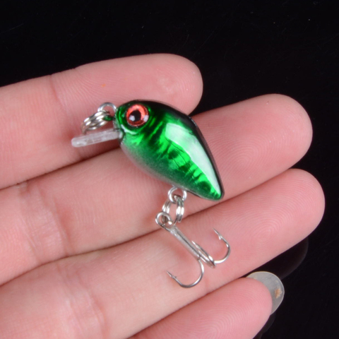 1 Uds 3cm 2g cigüeñal nadar pequeño Minnow señuelo para pesca Wobbler Artificial duro buceo colorido Mini pesca Crankbait 3D los ojos ► Foto 1/6