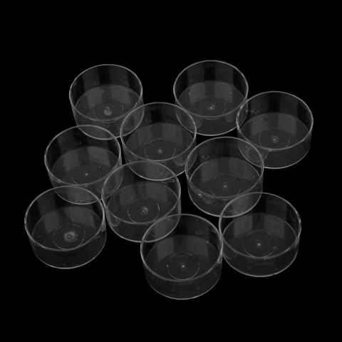 Lote de 10 vasos de vela de té de plástico transparente, forma redonda, moldes para velas, envases de gelatina de Gel y cera, molde artesanal hecho a mano ► Foto 1/5