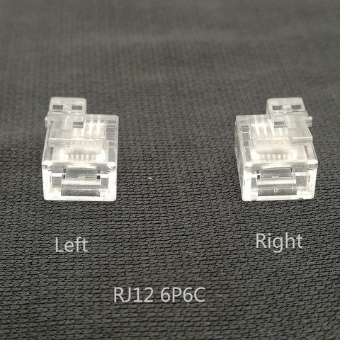 20 unids/lote de conectores R12, 6P6C, hebilla derecha, cable de enchufe de hebilla izquierda, cabeza de cristal ► Foto 1/4