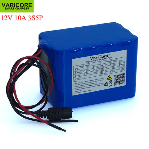 VariCore 100% nueva protección de gran capacidad 12 V 10Ah de litio 18650 pack de batería recargable 12 v 12 V 10000 mAh de capacidad con BMS ► Foto 1/4