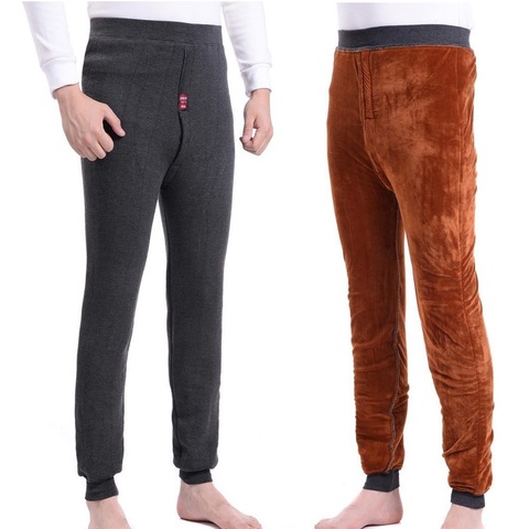 2022 nuevos hombres pantalones de ropa interior térmica gruesa muy gruesa de polainas de lana desgaste en días muy fríos pantalones de invierno más de 520g ► Foto 1/6