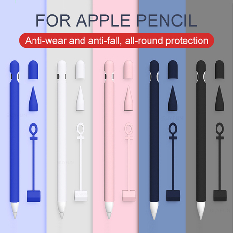 Silicona suave Compatible con Apple Pencil Case Compatible con iPad Tablet Touch Pen Stylus funda protectora de manga anti-perdida ► Foto 1/6