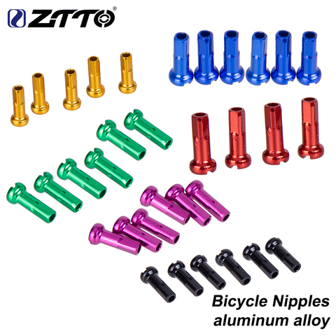 ZTTO-boquillas para bicicleta de montaña, 100 Uds., 14G, 2,0, 14mm, 2,0mm, ultralivianas, de aleación de aluminio de alta resistencia, con boquilla de radios de colores ► Foto 1/6
