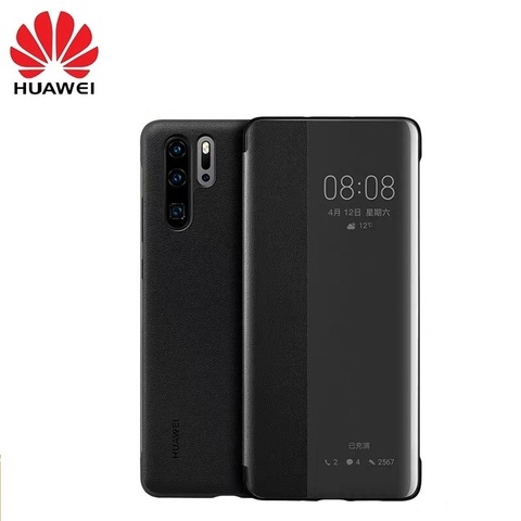 Huawei-Funda de ventana inteligente 100% Original, funda de teléfono de cuero, Voor, P30, P30pro ► Foto 1/5