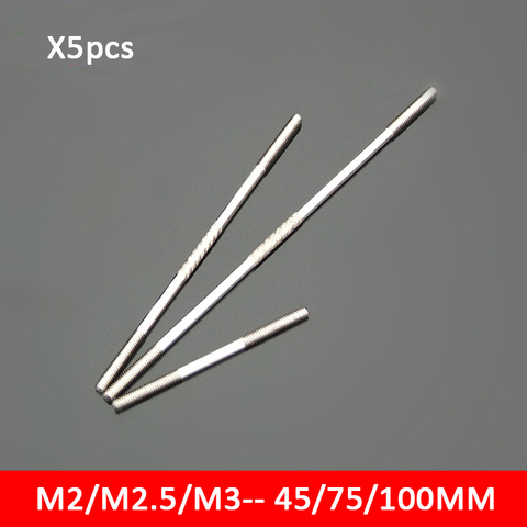 Uds M2 M2.5 M3 Metal Push-pull barras 45/75/100mm para RC avión piezas modelo estable de varilla de conexión ► Foto 1/1